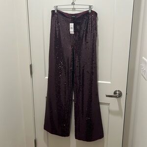 Ann Taylor Burgundy Sequin Pants